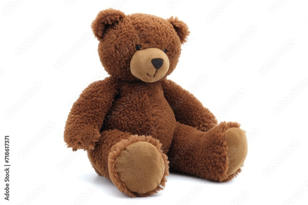 Obraz premium Brown bear toy on white background