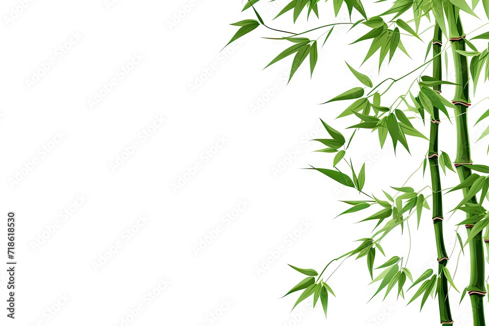 Fototapeta premium Bamboo branches isolated on white