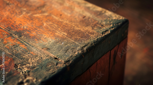 Close-up of an Old Wooden Table