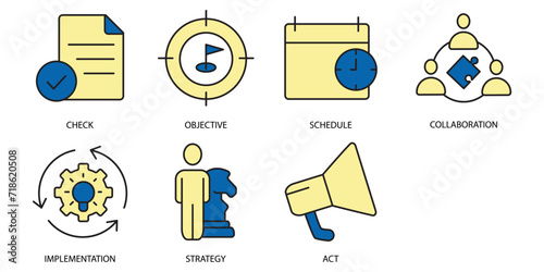 action plan icons set . action plan pack symbol vector elements for infographic web