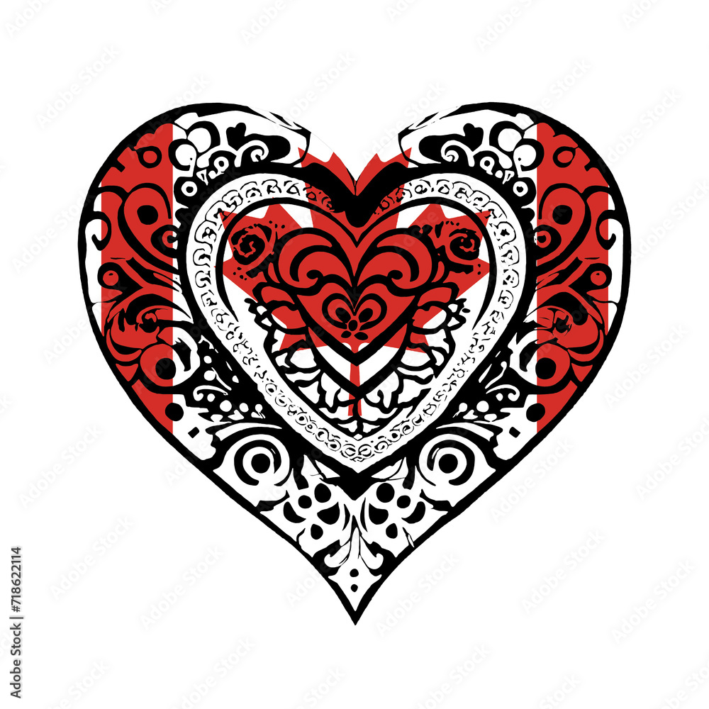 Heart symbol design National flag style Heart symbol design National flag style