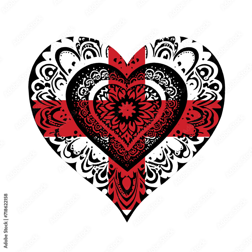 Heart symbol design National flag style Heart symbol design National flag style