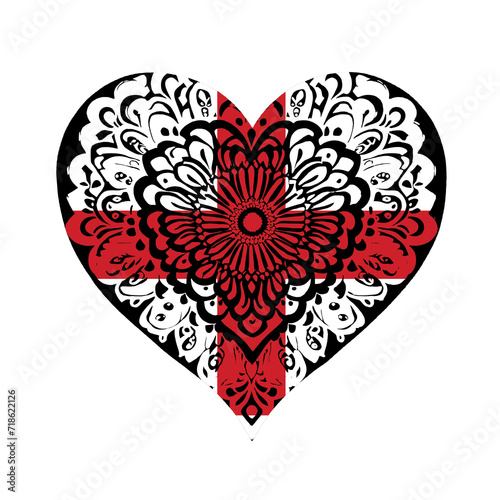 Heart symbol design National flag style photo