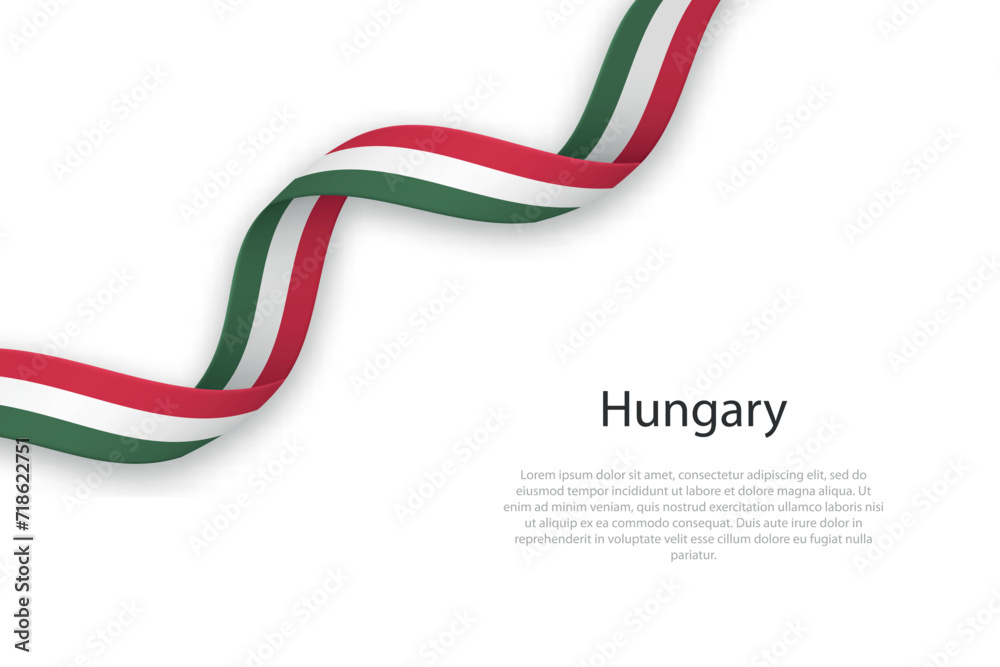 Waving ribbon with flag of Hungary Waving ribbon with flag of Hungary