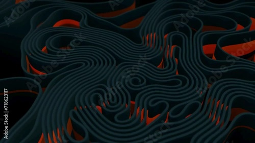Abstract maze  and labyrinth with animated signal lines show the direction of the exit. 3d rendering photo