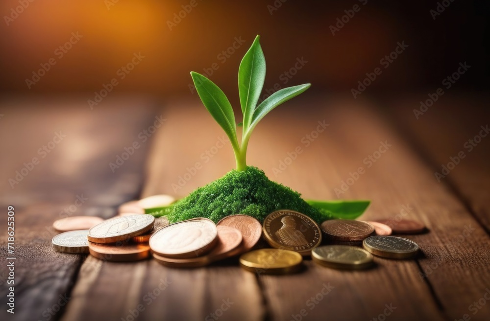 Growing money - coin plant - the concept of finance and investment. Growing money - coin plant - the concept of finance and investment.