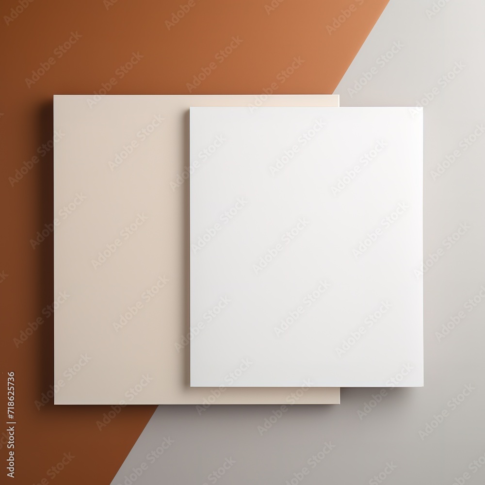 A white sheet of paper on a gray and brown Background. generative AI A white sheet of paper on a gray and brown Background. generative AI