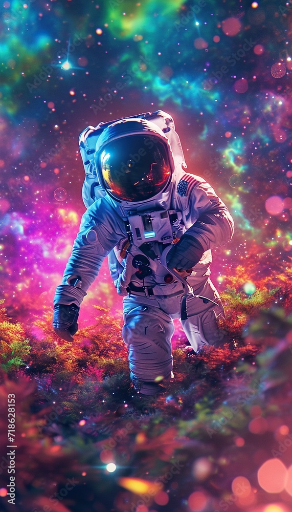 an trippy neon astronaut an trippy neon astronaut