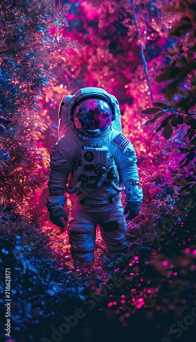 an trippy neon astronaut