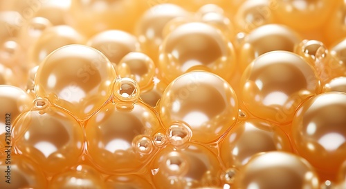 shiny golden brown bubbles. generative AI