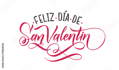 Happy Valentines Day SPANISH Lettering Background Greeting Card.
