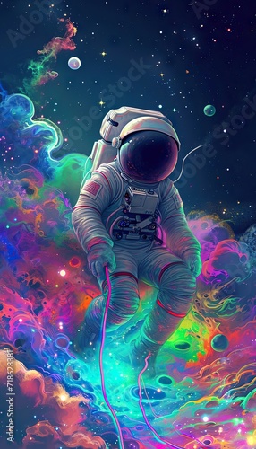 an trippy neon astronaut © Ajas