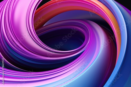 Abstract spiralling 3D designs with colourful line patterns