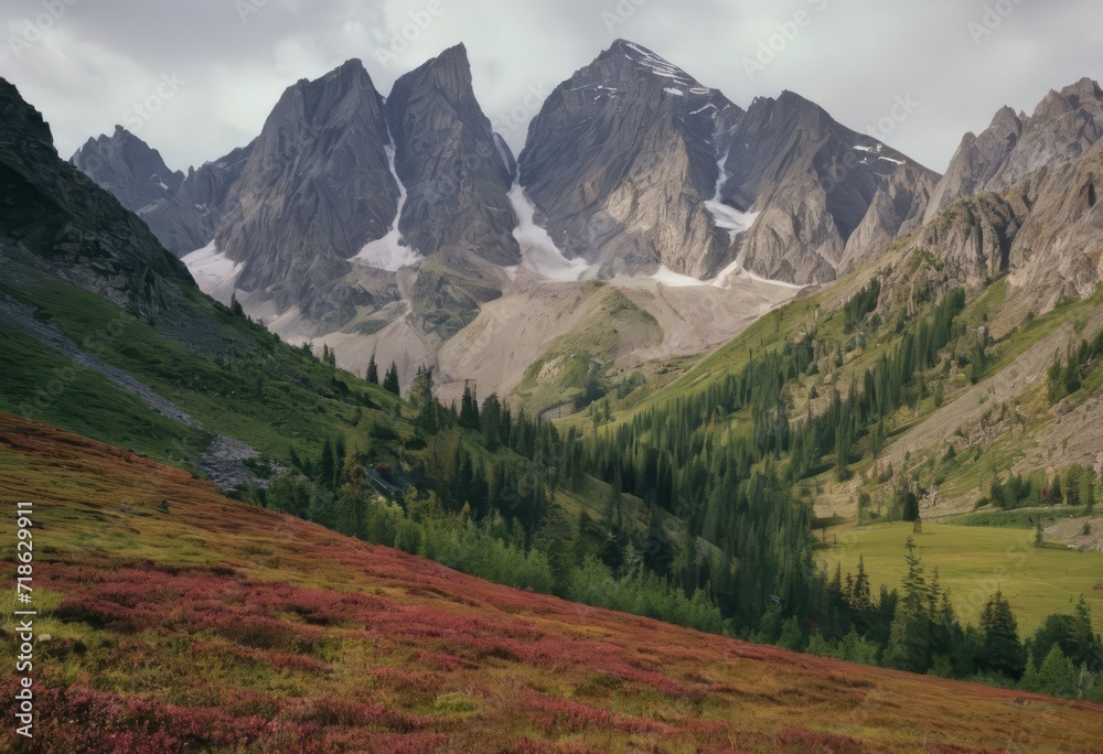 Fototapeta premium Beautiful Nature Norway natural landscape. lovatnet lake Lodal valley.
