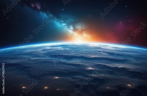 View of the Earth  star and galaxy.  Concept on the theme of ecology  environment  Earth Day