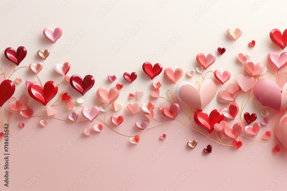 Eternal Affection Valentine's Day Illustration in Shades of Pink and Red