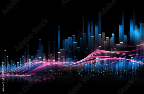 colorful wave digital abstract background with dots