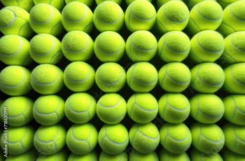 Lots of vibrant tennis balls © zozo