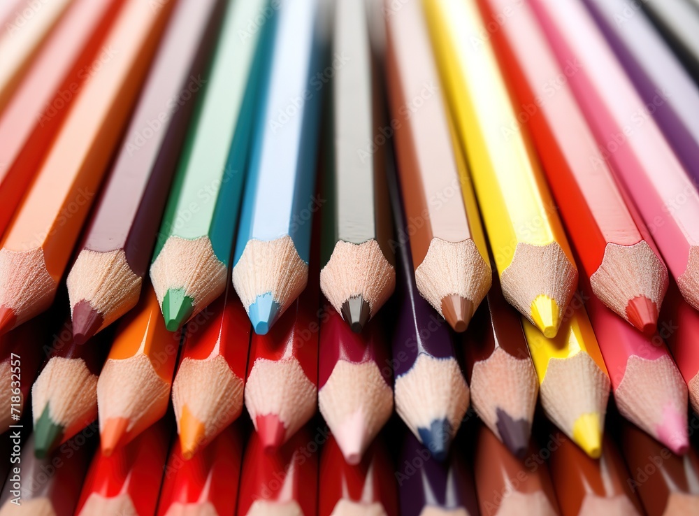 Stack of colorful pencils. generative AI Stack of colorful pencils. generative AI