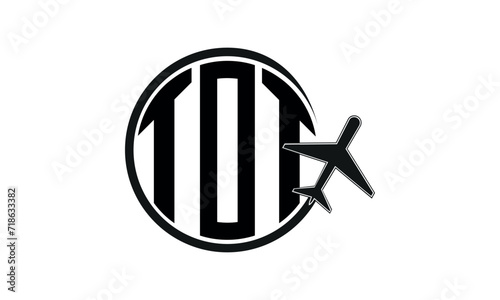 TOT three initial letter circle tour & travel agency logo design vector template. hajj Umrah agency, abstract, wordmark, business, monogram, minimalist, brand, company, flat, tourism agency, tourist