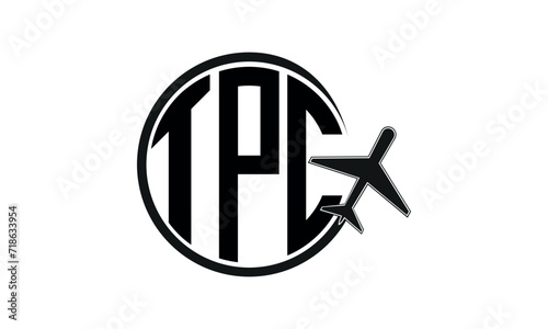 TPC three initial letter circle tour & travel agency logo design vector template. hajj Umrah agency, abstract, wordmark, business, monogram, minimalist, brand, company, flat, tourism agency, tourist