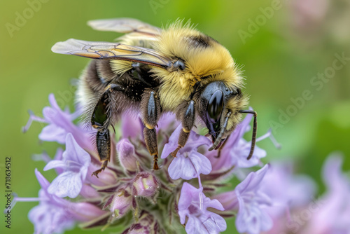 A bumblebee at rest on a delicate wildflower © Veniamin Kraskov