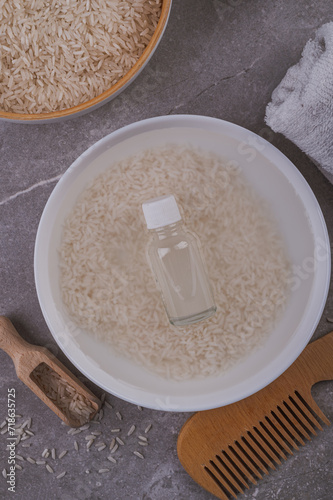 Rice water for hair care