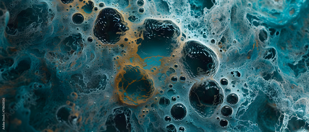Close Up of Blue and Yellow Substance Close Up of Blue and Yellow Substance