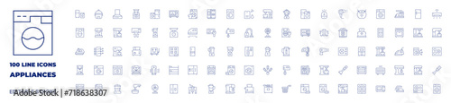 100 icons Appliances collection. Thin line icon. Editable stroke. Appliances icons for web and mobile app.