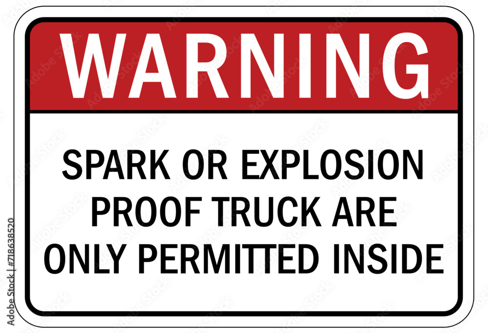Truck warning sign and labels