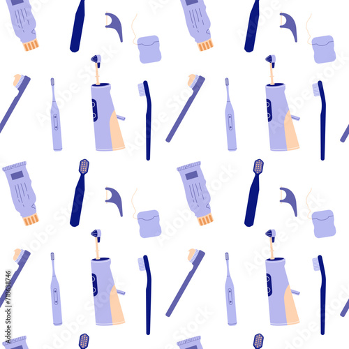 Oral care items seamless pattern