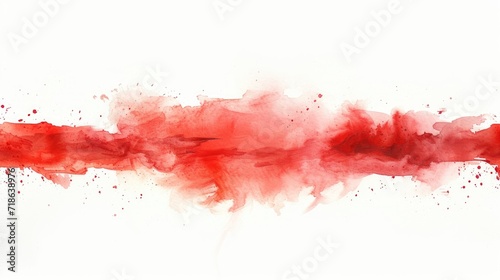 Horizontal strip of red smears watercolors © fledermausstudio