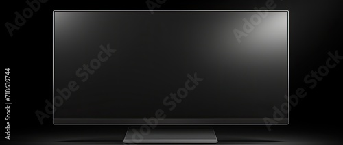 An empty or blank monitor screen, devoid of any displayed content.