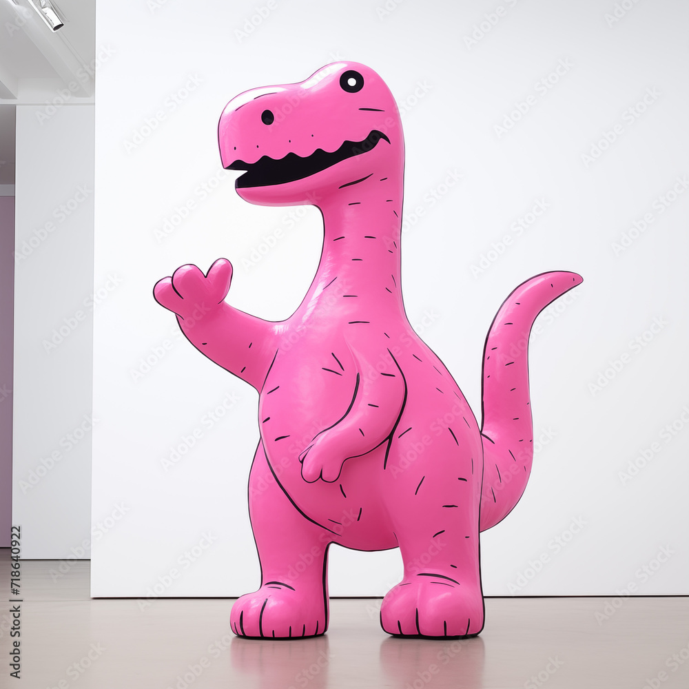 Naklejka premium Pink toy dinosaur