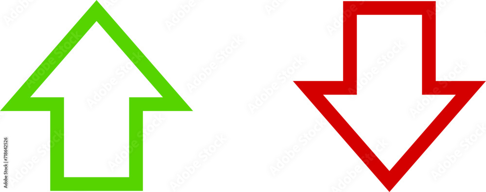 Green Up and Red Down Arrow Stock Market Inflation Interest Rate or Price Icon Set. Vector Image. Green Up and Red Down Arrow Stock Market Inflation Interest Rate or Price Icon Set. Vector Image.