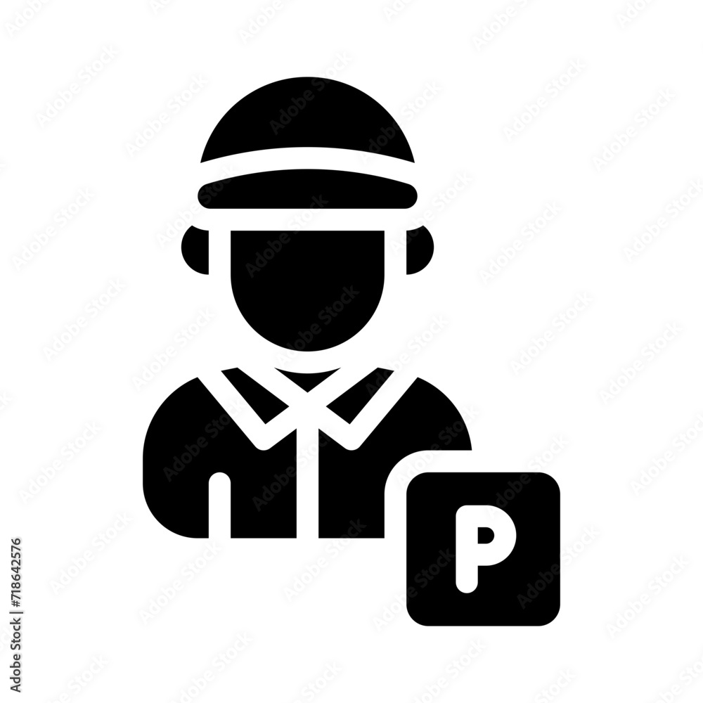 parking worker glyph icon