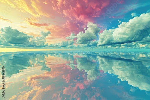 Dream land Digital Painting, Universe, Nature, Landscape and Fantasy, Clouds, Reflections, Backgrounds