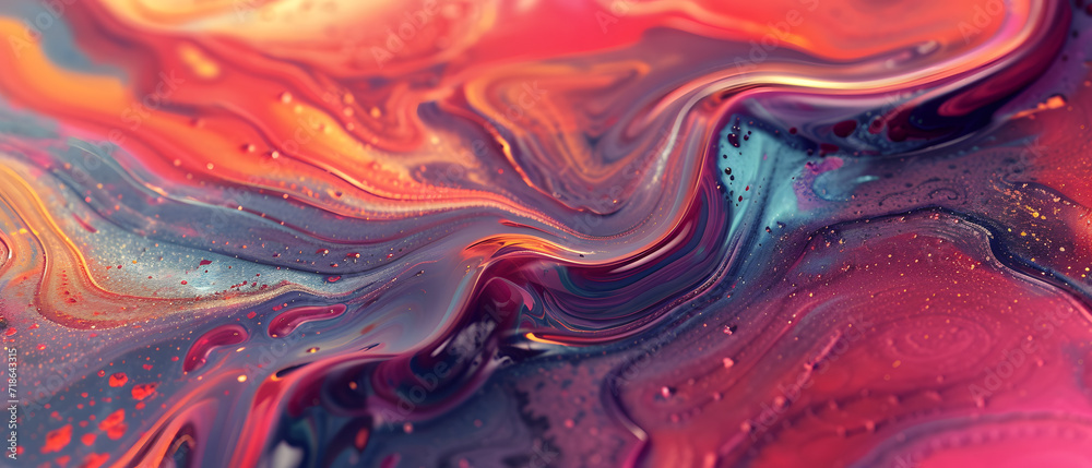 Close-up of Colorful Liquid Substance