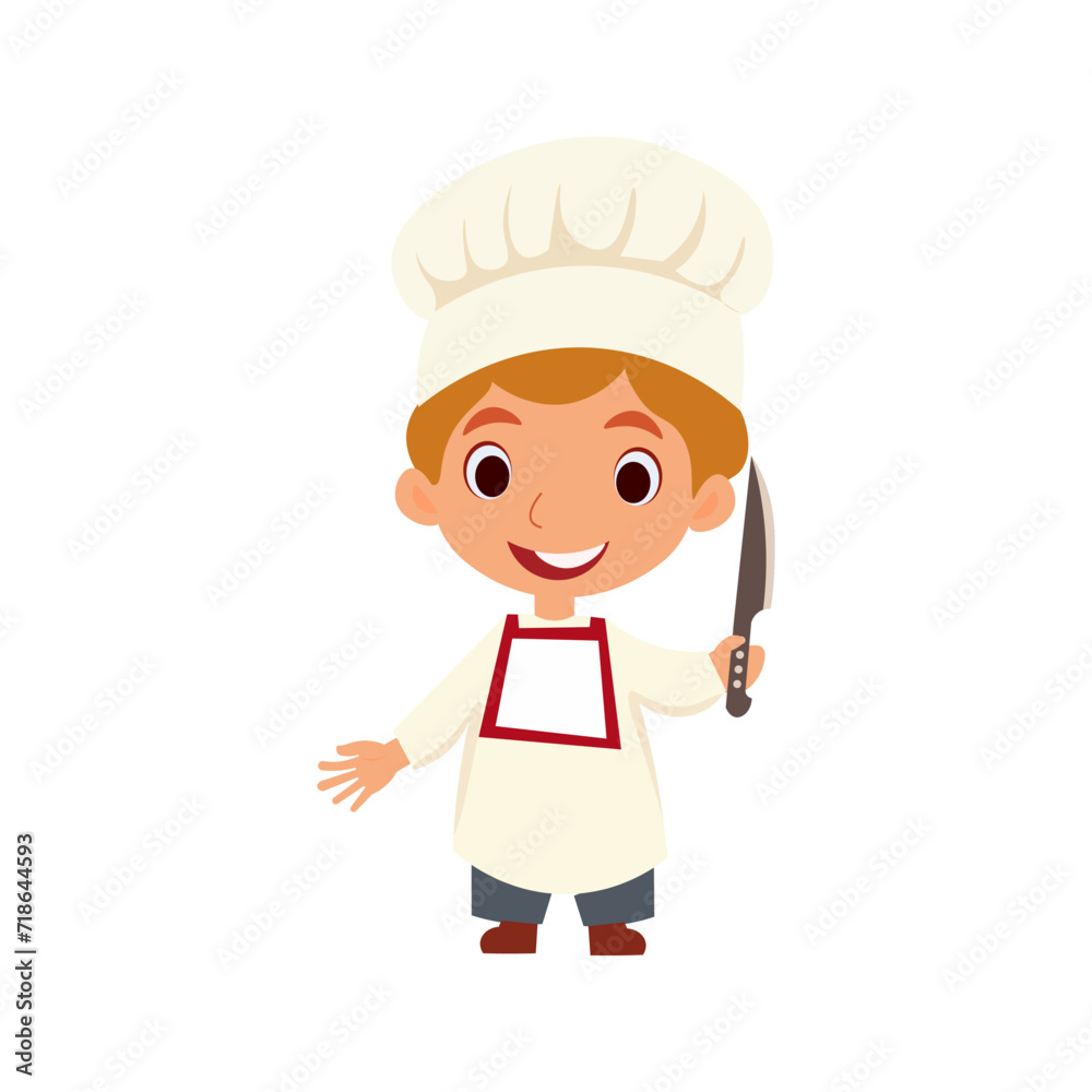 children cook vector illustration. Little chef vector illustration design children cook vector illustration. Little chef vector illustration design