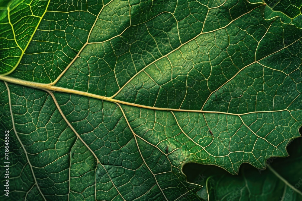 Fototapeta premium Macro of green leaves Generated by AI