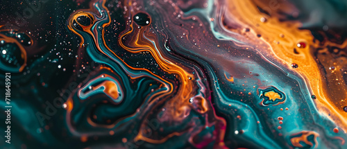 Close-Up View of a Liquid Painting