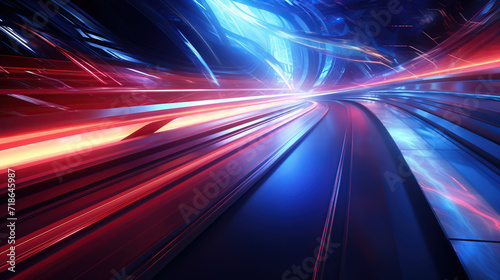 Abstract speed motion on the road with high-speed technology concept background. © kmmind