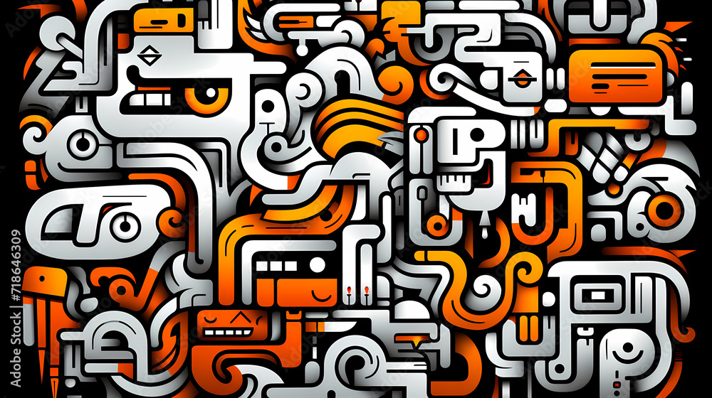 Cute graffiti art abstract background poster web page PPT, art background Cute graffiti art abstract background poster web page PPT, art background