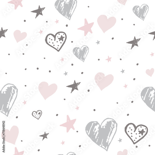 Valentines day Heart Graphic Seamless Repeat Print Vector Design