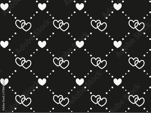 Valentines day Heart Graphic Seamless Repeat Print Vector Design