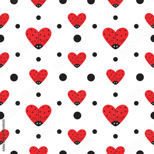 Valentines day Heart Graphic Seamless Repeat Print Vector Design