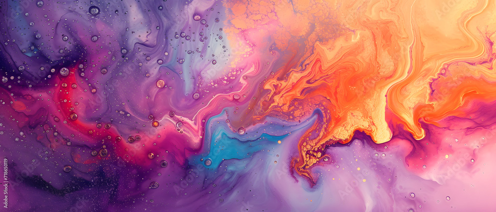 Colorful Liquid Painting on White Background