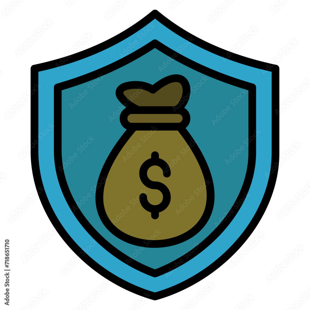 Money Shield Icon Element For Design Money Shield Icon Element For Design