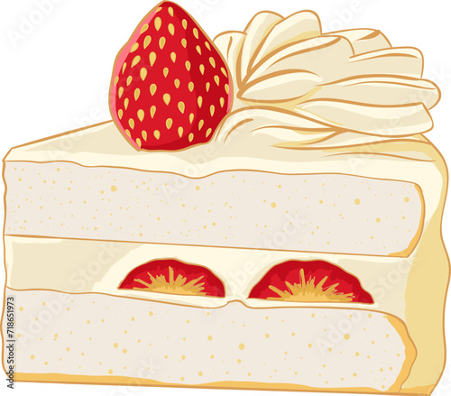 Illustration of a strawberry cake SVG, Fruity baked artistic by digital vector art