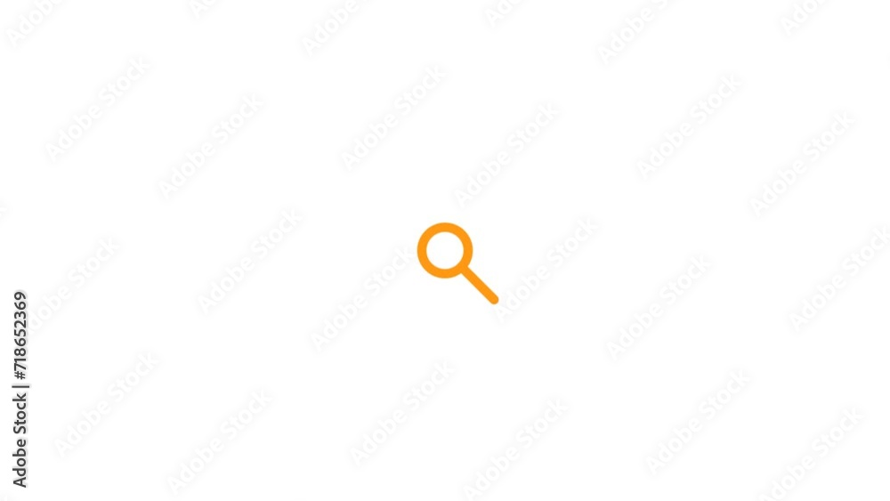 Single yellow animation icon search  zooms out
